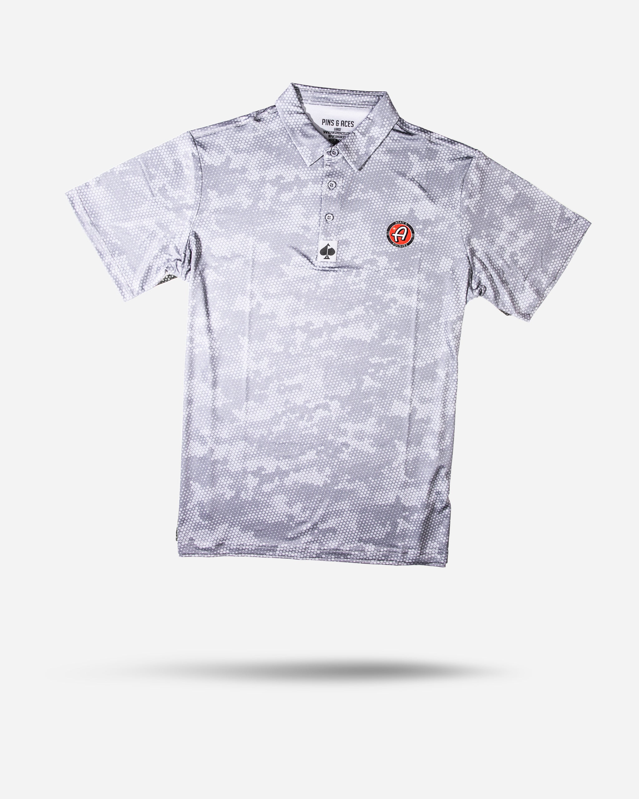 Adam's x Pins & Aces White Camo Polo