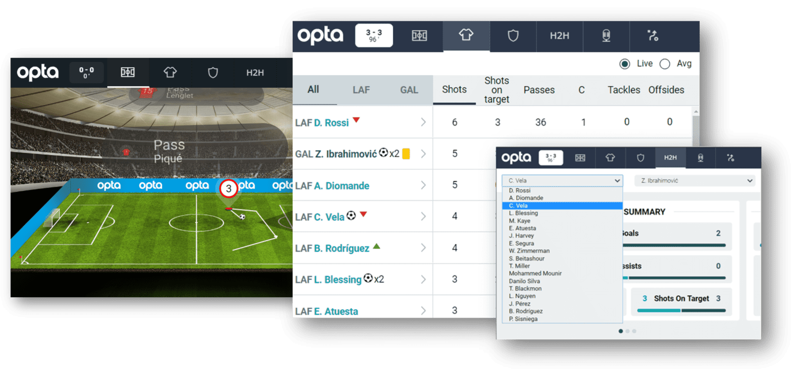 Screenshots of Soccer Stats Tracker